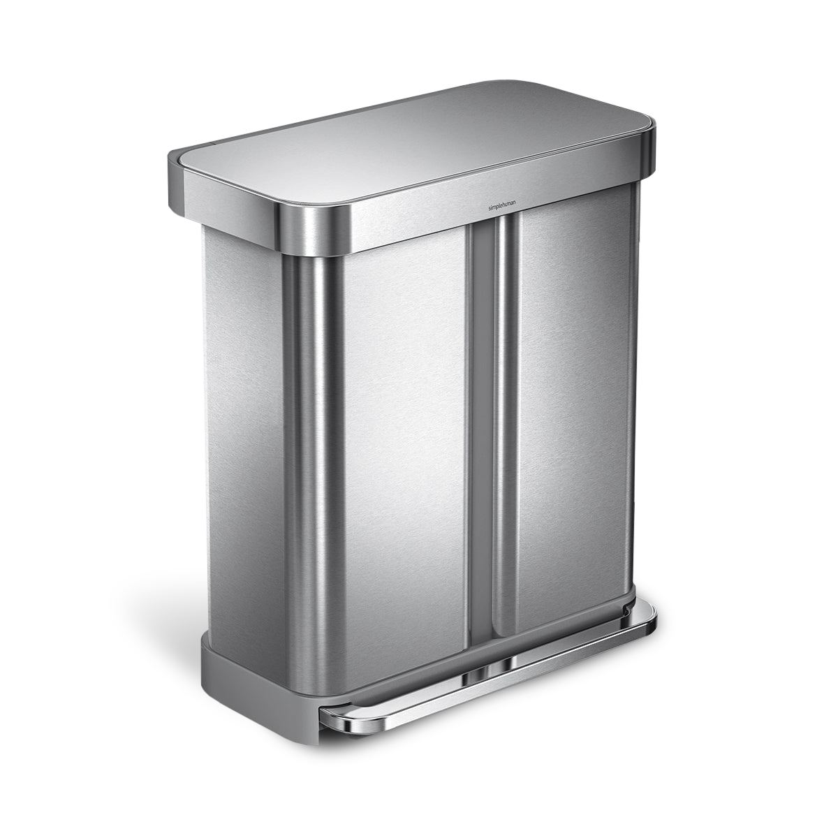58L Dual Compartment Rectangular Step Can with Liner Pocket