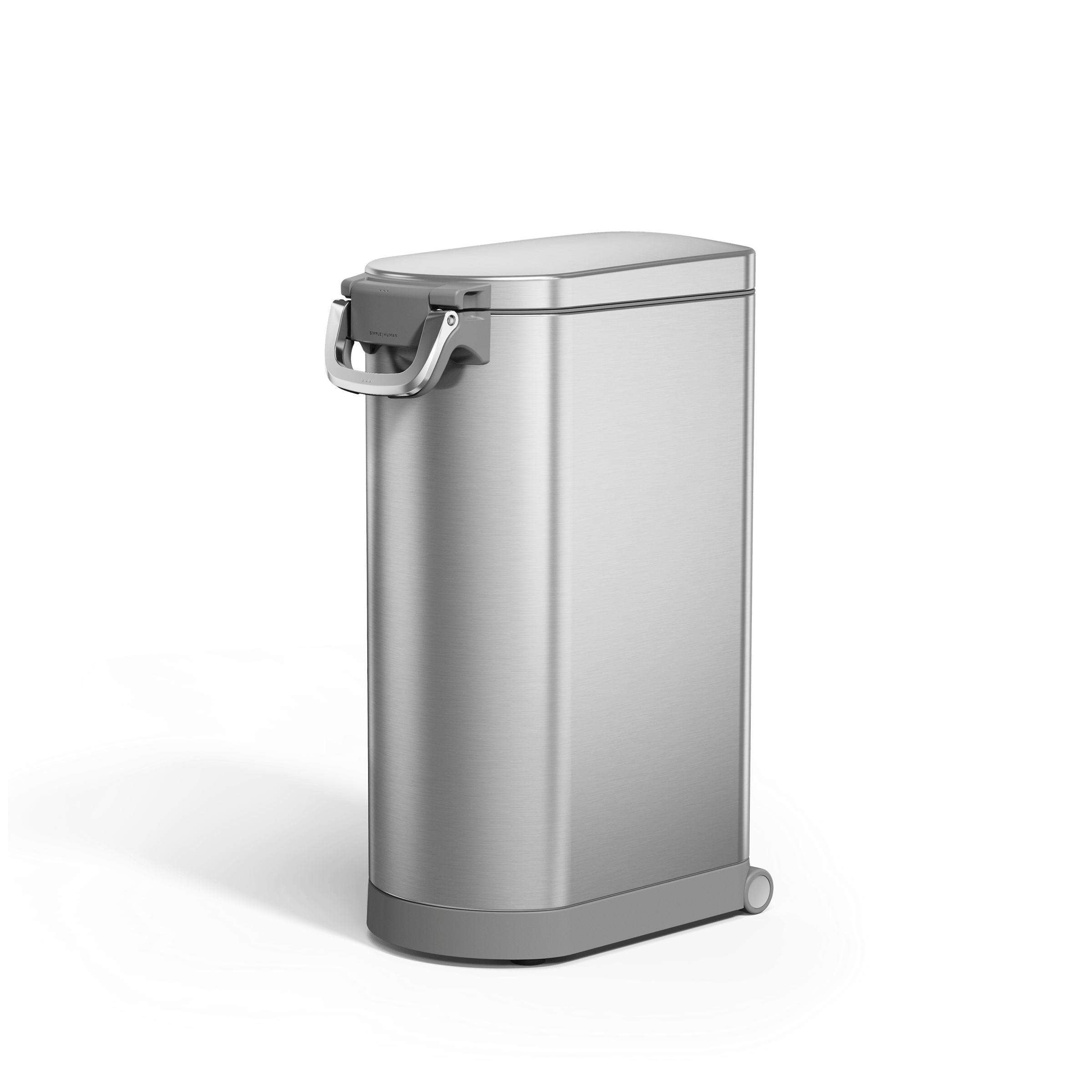 Pet Food Can - Brushed Stainless Steel w/ Grey Trim