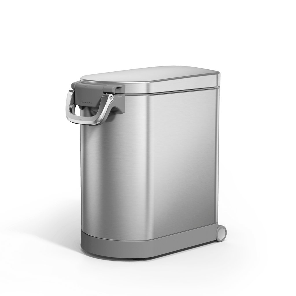 Pet Food Can - Brushed Stainless Steel w/ Grey Trim