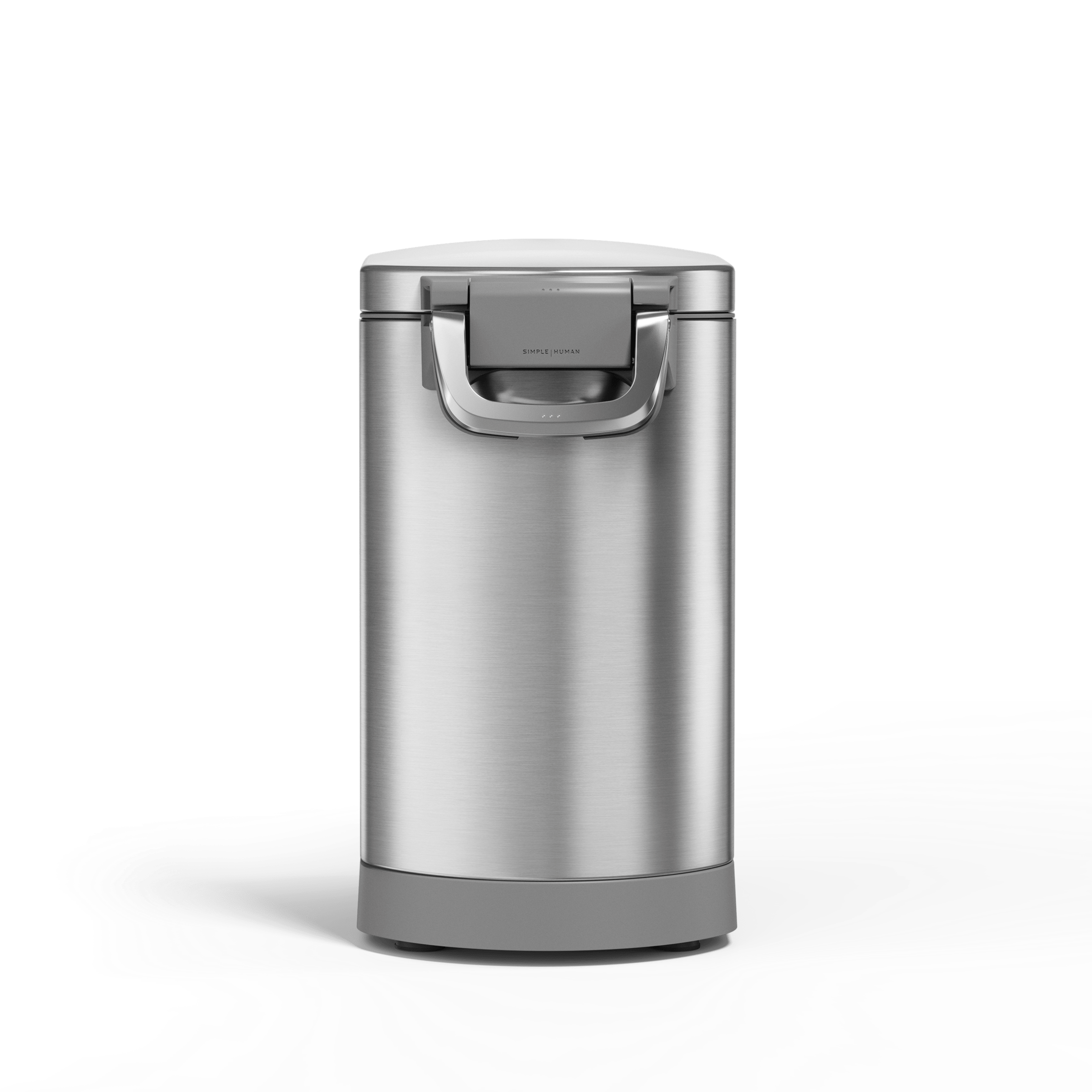 Pet Food Can - Brushed Stainless Steel w/ Grey Trim