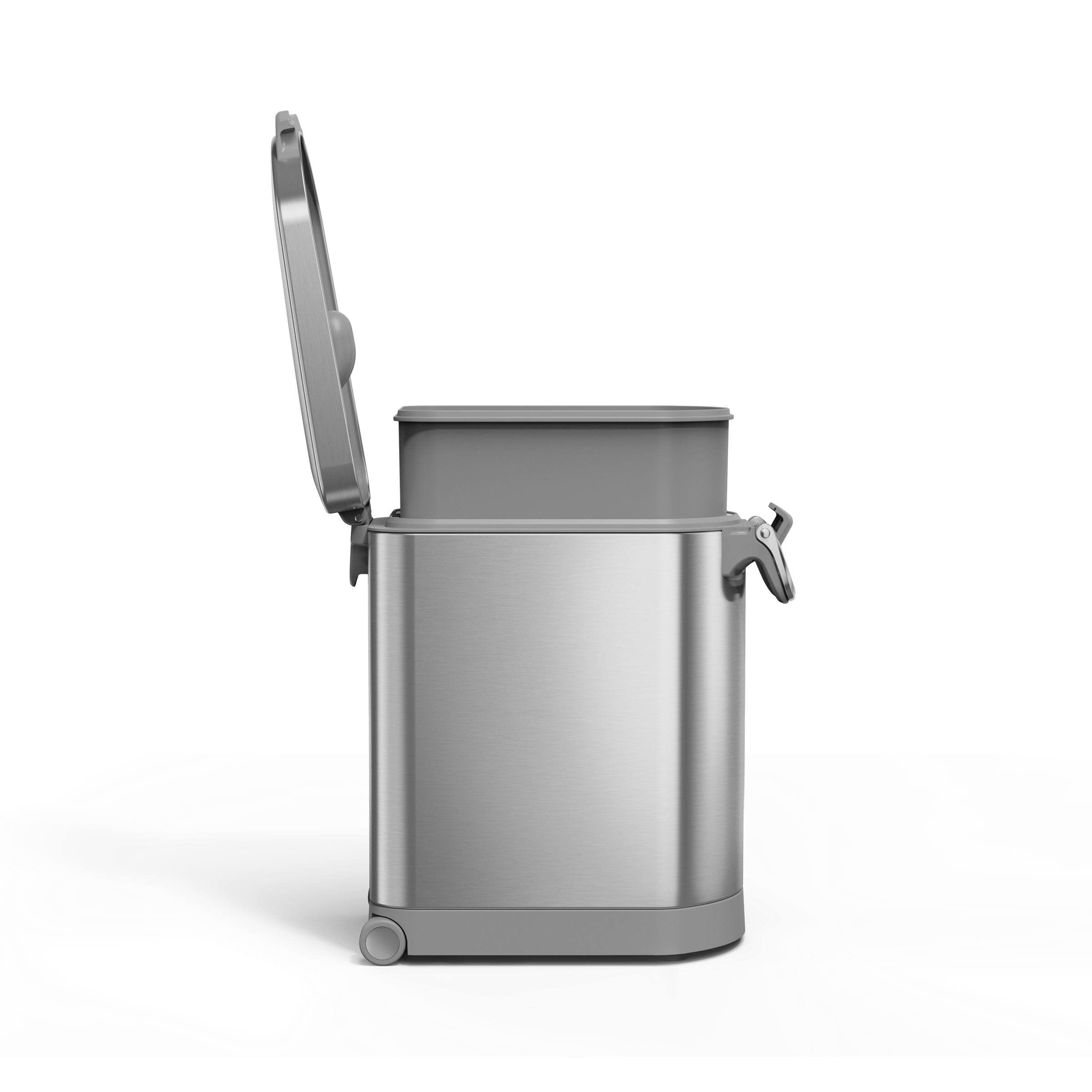 Pet Food Can - Brushed Stainless Steel w/ Grey Trim