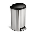 studio 40 litre semi-round step can. brushed stainless steel plastic lid